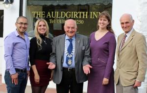 Picture shows (L to R) President Derek Clark and Rotarian Robin McClelland with students Hugo, Wilma and Kirsten.